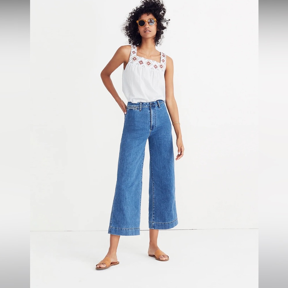 Madewell Emmett Wide Leg Crop in Rosalie